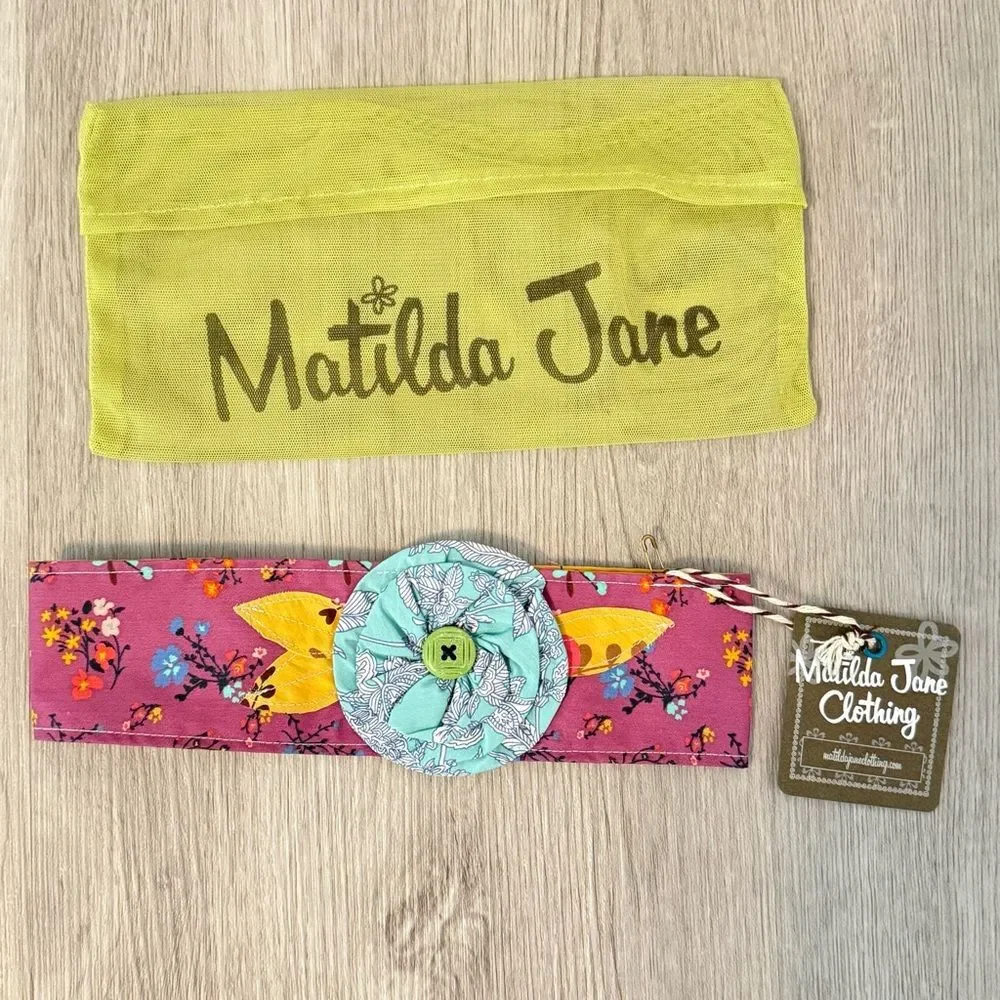 NWT Matilda Jane Purple & Blue Mixed Floral/Paisley Pattern Flower Tie Headband